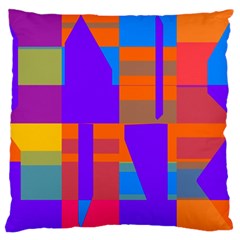 Misc Colorful Shapes                                           	large Flano Cushion Case (two Sides)