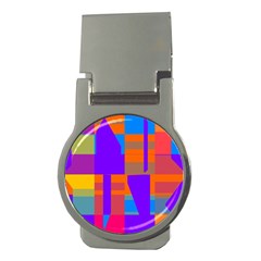 Misc Colorful Shapes                                           			money Clip (round) by LalyLauraFLM