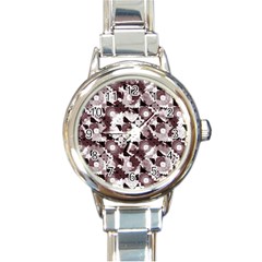 Ornate Modern Floral Round Italian Charm Watch by dflcprints