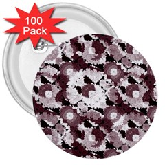 Ornate Modern Floral 3  Buttons (100 Pack)  by dflcprints