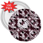 Ornate Modern Floral 3  Buttons (100 pack)  Front