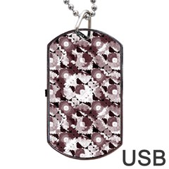 Ornate Modern Floral Dog Tag Usb Flash (one Side) by dflcprints