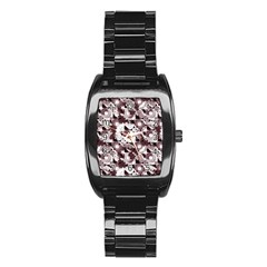 Ornate Modern Floral Stainless Steel Barrel Watch by dflcprints