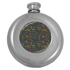 Abstract Reg Round Hip Flask (5 Oz) by FunkyPatterns