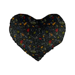 Abstract Reg Standard 16  Premium Flano Heart Shape Cushions