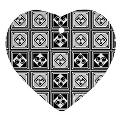 Black And White Ornament (heart) 