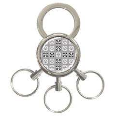 Black And White 3-ring Key Chains