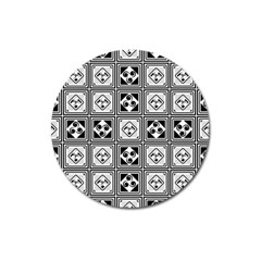 Black And White Magnet 3  (round)