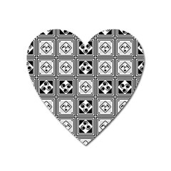 Black And White Heart Magnet