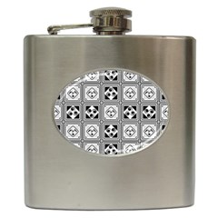 Black And White Hip Flask (6 Oz) by FunkyPatterns