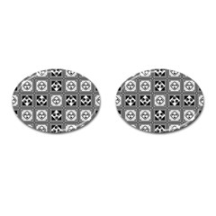 Black And White Cufflinks (oval) by FunkyPatterns