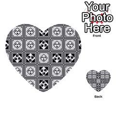 Black And White Multi-purpose Cards (heart) 