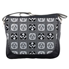 Black And White Messenger Bags by FunkyPatterns