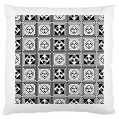 Black And White Large Cushion Case (one Side)