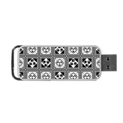 Black And White Portable Usb Flash (two Sides)