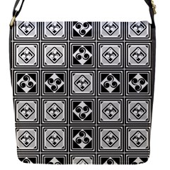 Black And White Flap Messenger Bag (s) by FunkyPatterns