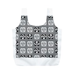 Black And White Full Print Recycle Bags (m)  by FunkyPatterns