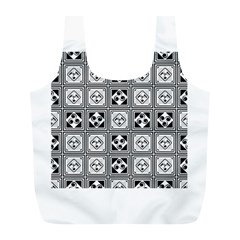 Black And White Full Print Recycle Bags (l) 