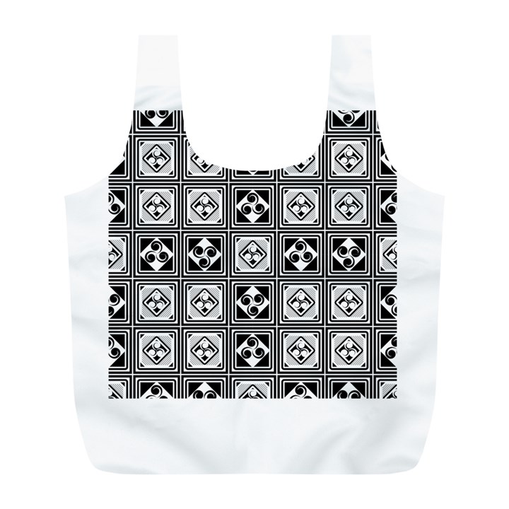 Black And White Full Print Recycle Bags (L) 