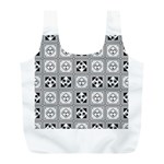 Black And White Full Print Recycle Bags (L)  Back