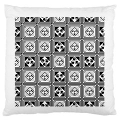 Black And White Large Flano Cushion Case (one Side)