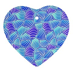 Blue And Purple Glowing Ornament (heart)  by FunkyPatterns