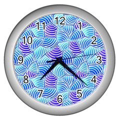 Blue And Purple Glowing Wall Clocks (silver) 