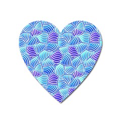 Blue And Purple Glowing Heart Magnet by FunkyPatterns