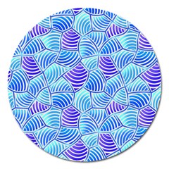 Blue And Purple Glowing Magnet 5  (round) by FunkyPatterns