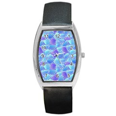 Blue And Purple Glowing Barrel Style Metal Watch