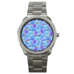 Blue And Purple Glowing Sport Metal Watch