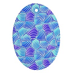 Blue And Purple Glowing Oval Ornament (two Sides)