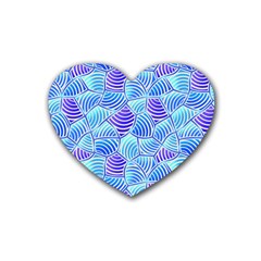 Blue And Purple Glowing Rubber Coaster (heart)  by FunkyPatterns