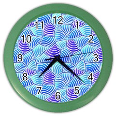 Blue And Purple Glowing Color Wall Clocks