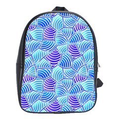 Blue And Purple Glowing School Bags(large)  by FunkyPatterns