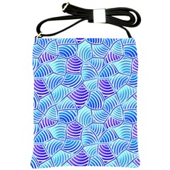 Blue And Purple Glowing Shoulder Sling Bags by FunkyPatterns