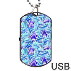 Blue And Purple Glowing Dog Tag Usb Flash (one Side) by FunkyPatterns