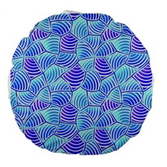 Blue And Purple Glowing Large 18  Premium Round Cushions