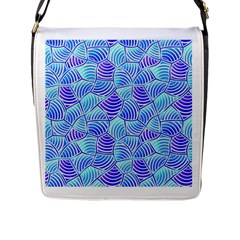 Blue And Purple Glowing Flap Messenger Bag (l) 