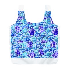 Blue And Purple Glowing Full Print Recycle Bags (l) 