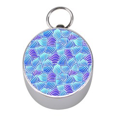 Blue And Purple Glowing Mini Silver Compasses