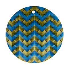 Blue And Yellow Ornament (round) 