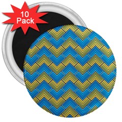 Blue And Yellow 3  Magnets (10 Pack) 