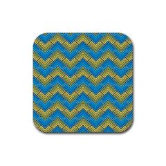 Blue And Yellow Rubber Coaster (square) 