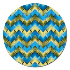 Blue And Yellow Magnet 5  (round)