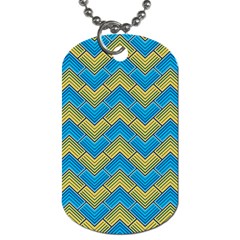 Blue And Yellow Dog Tag (one Side)