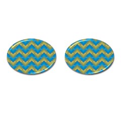 Blue And Yellow Cufflinks (oval)