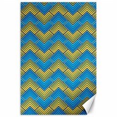 Blue And Yellow Canvas 24  X 36  by FunkyPatterns