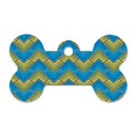 Blue And Yellow Dog Tag Bone (One Side) Front