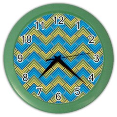 Blue And Yellow Color Wall Clocks